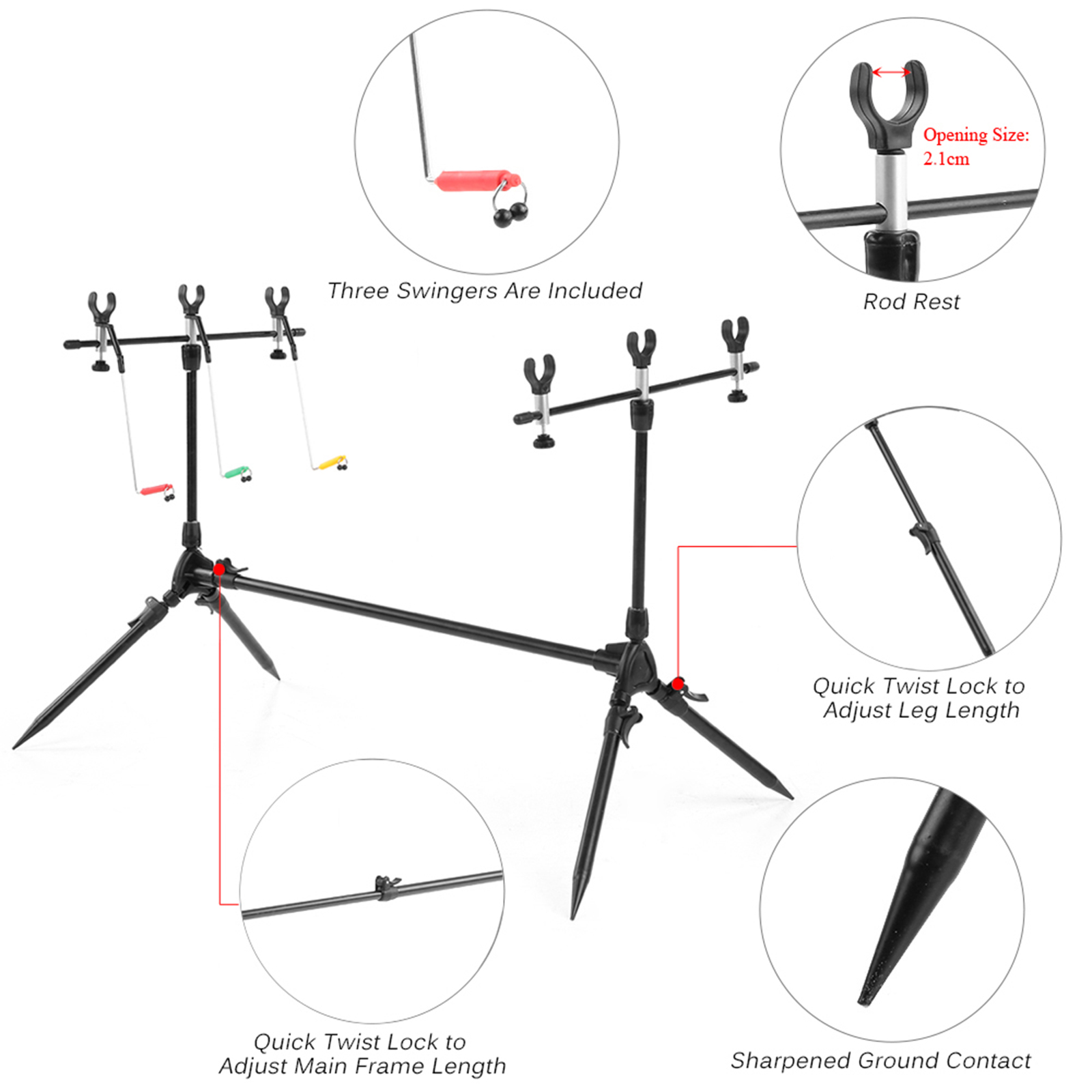 Lixada 3-in-1 Fishing Rod Pod  - Bite Alarm recension och pris