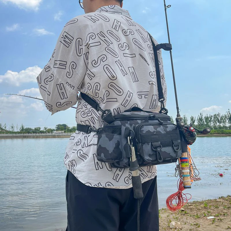 Black Fishing Tackle Shoulder  - Fish Finder Case recension och pris